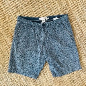 H&M 31 Navy Blue Pink Print Shorts